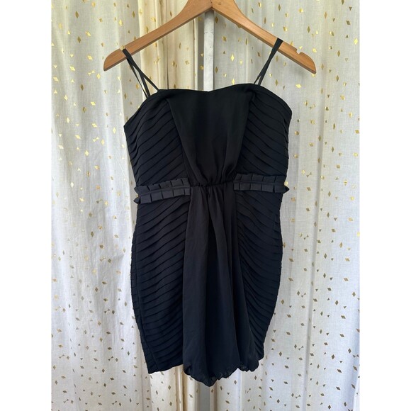 BCBGeneration NWT Semi-Formal Strapless Multi-Pleat Black Cocktail Dress 2 - Picture 2 of 6